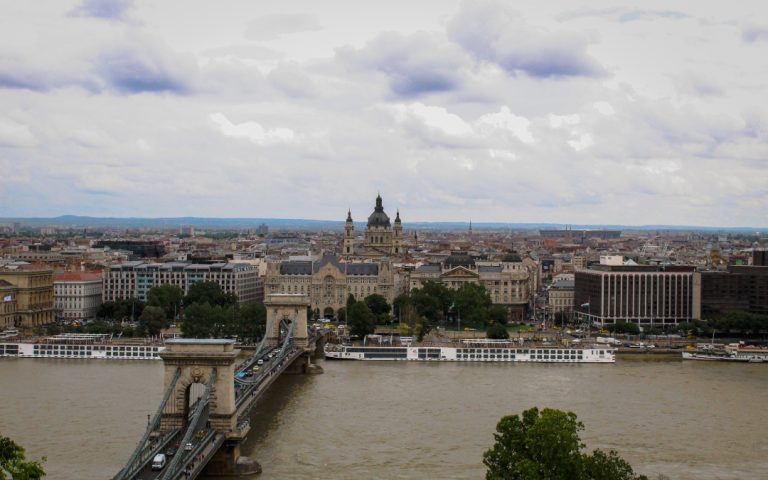 Ujęcie Mostu Łańcuchowego nad Dunajem w Budapeszcie