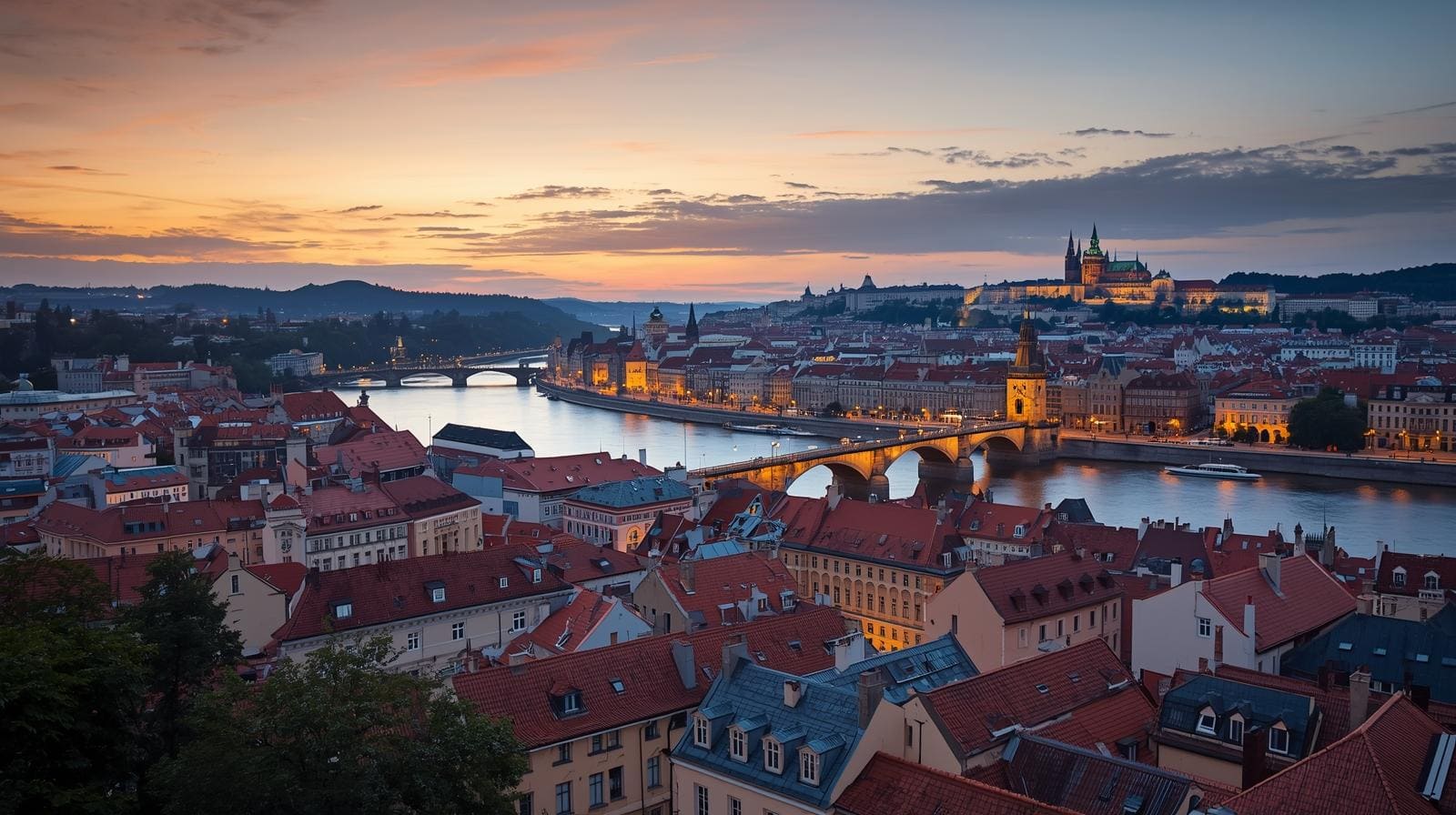 Widok na miasto w Pradze