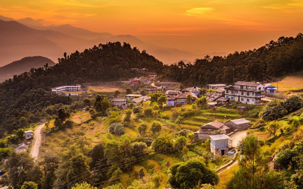 Wioska Dhampus w Nepalu