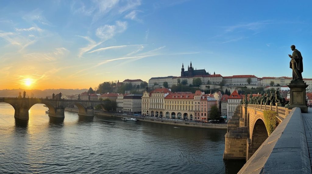 Malowniczy i niezapomniany widok na Pragę