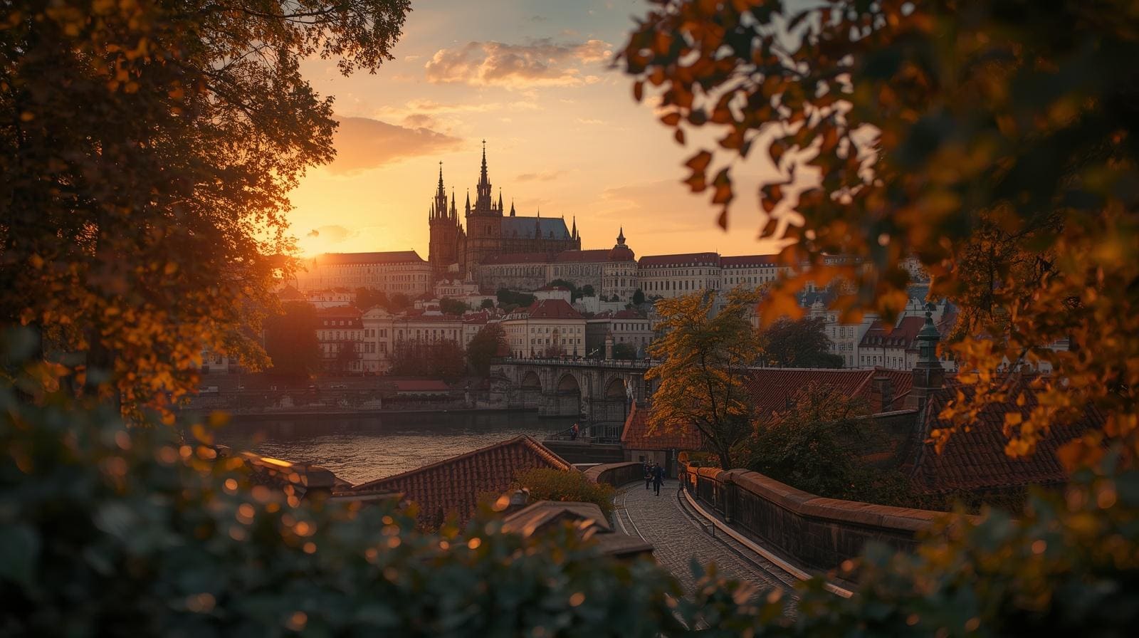 Malowniczy widok na Hradczany w Pradze