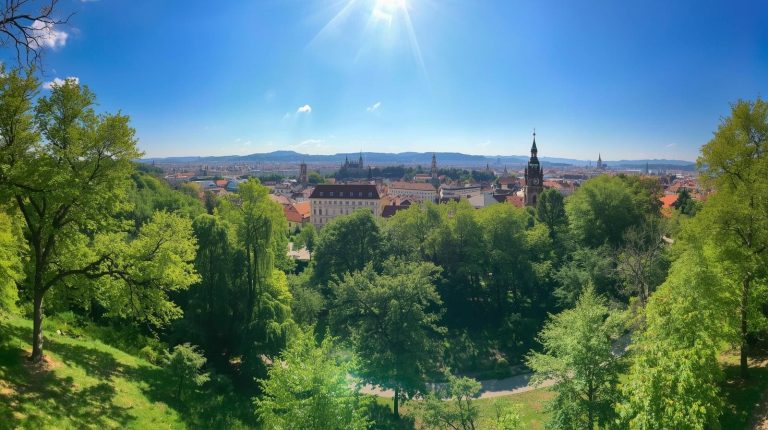 Malowniczy widok na Letna Park w Pradze