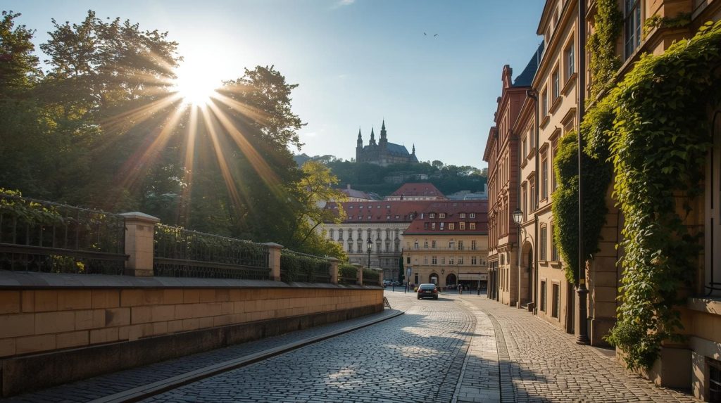 Malowniczy widok na Pragę latem