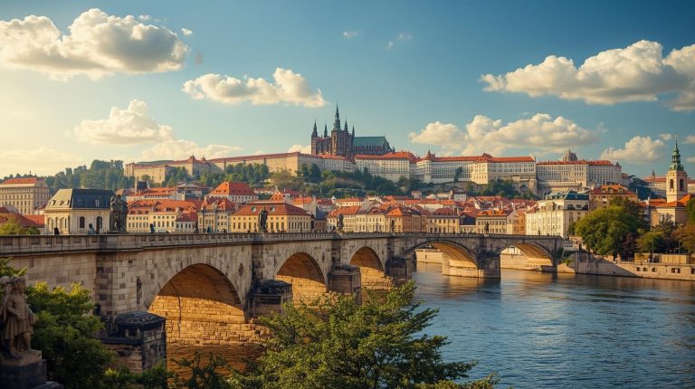 Malowniczy widok na miasto w Pradze