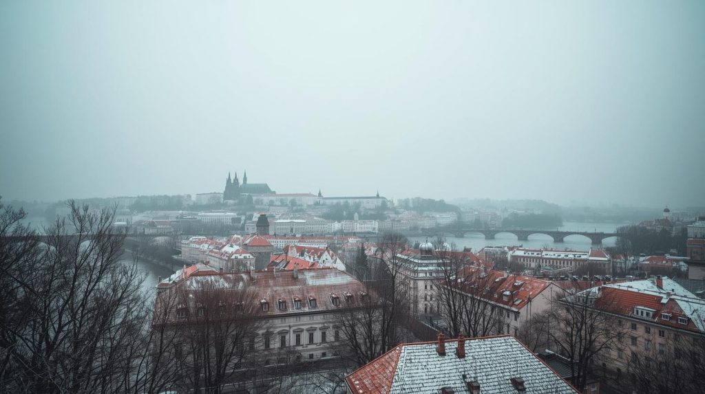 Widok na Pragę w Styczniu