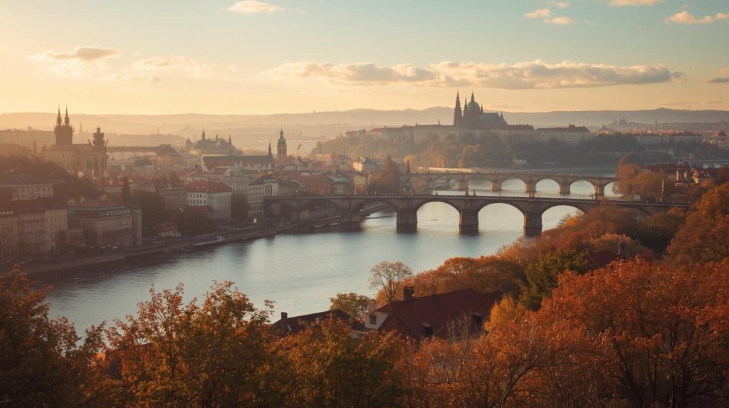 Widok na Pragę w październiku