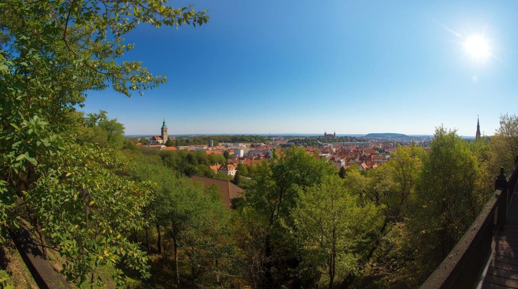 Widok na wzgórze Petřín w Pradze