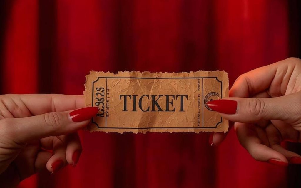Bilet na wydarzenie teatralne, symboliczny przedmiot pozwalający przeżyć emocje na scenie