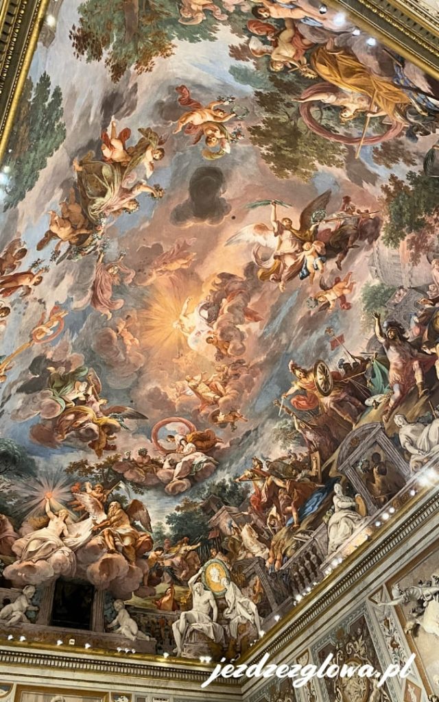 Barokowy fresk na suficie w Galerii Borghese w Rzymie przedstawiający Olimp i postacie mitologiczne
