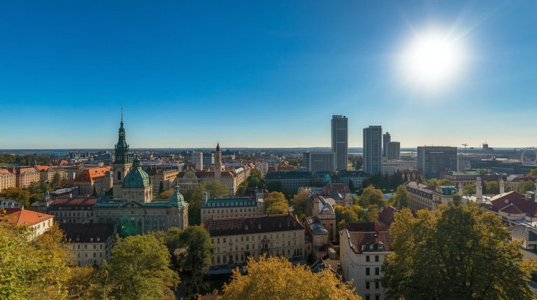 Malowniczy widok na miasto w Polsce