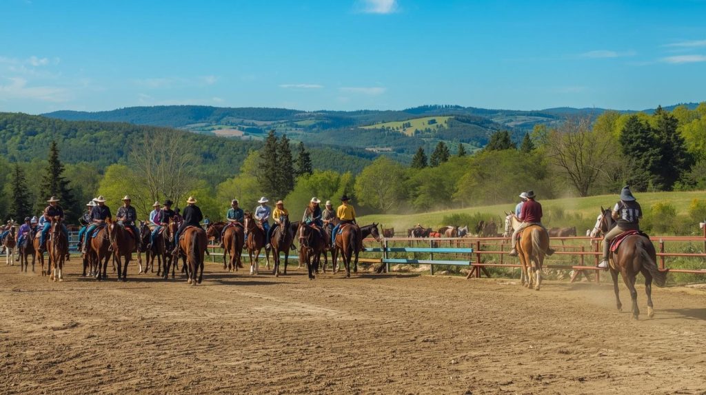 Malowniczy widok na rajd konny w Gruzji