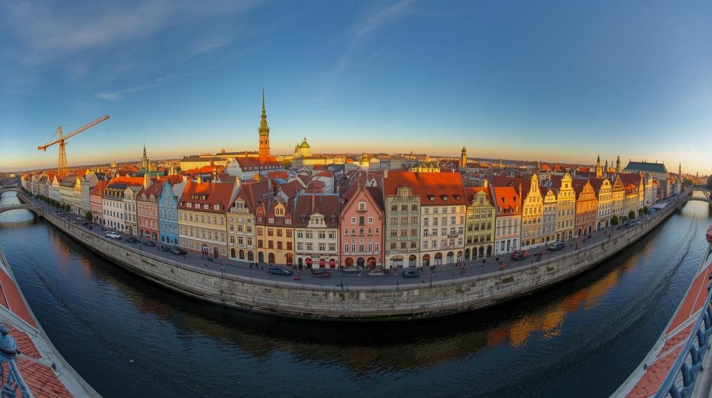 Panorama na miasto Gdańsk w Polsce