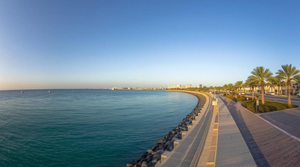 Widok na nadmorską promenadę Corniche w Omanie