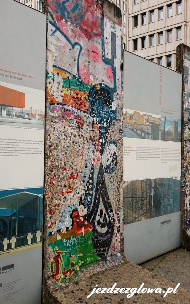Fragment Muru Berlińskiego z graffiti i gumami do żucia w Berlinie